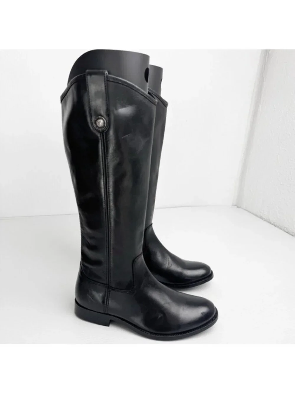 Frye Melissa Inside Zip Boot Tall Leather Riding Shoe Black Womens Size 6